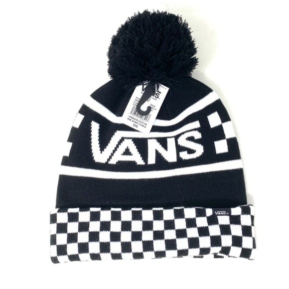 VANS Spirit Pom White Black Beanie Unisex Knit Hat One Size VN0A5LG3Y28 - Picture 5 of 6
